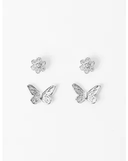 Set of 2 Flowers and Butterflies