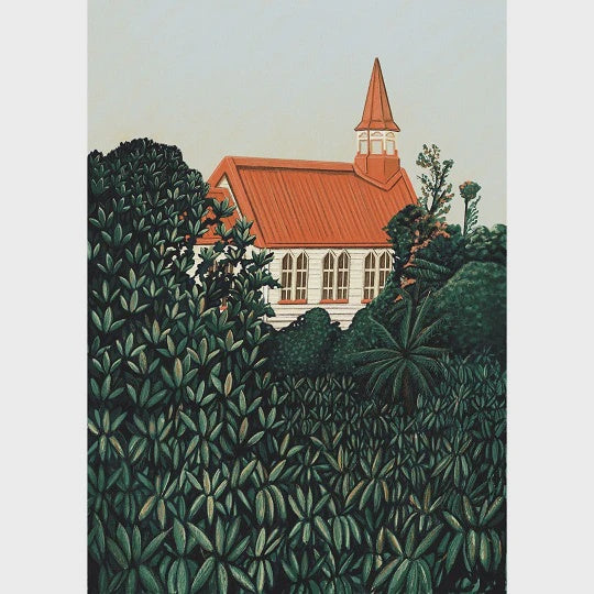 Good Yarns | Oban Presbyterian Church, Rakiura - Art Print A4