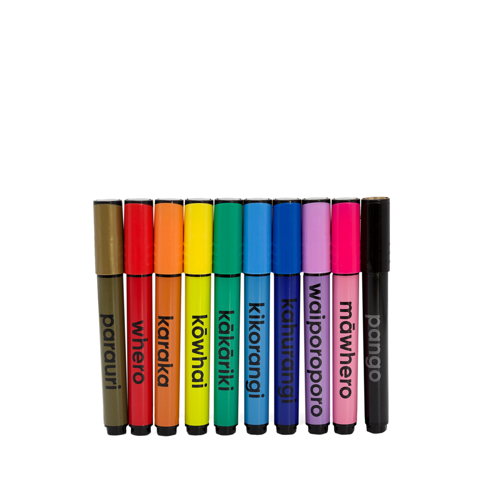 Te Reo Maori Rainbow Colour Markers