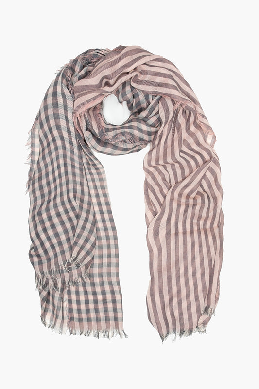 Scarf | Gingham Check - Blush & Stone
