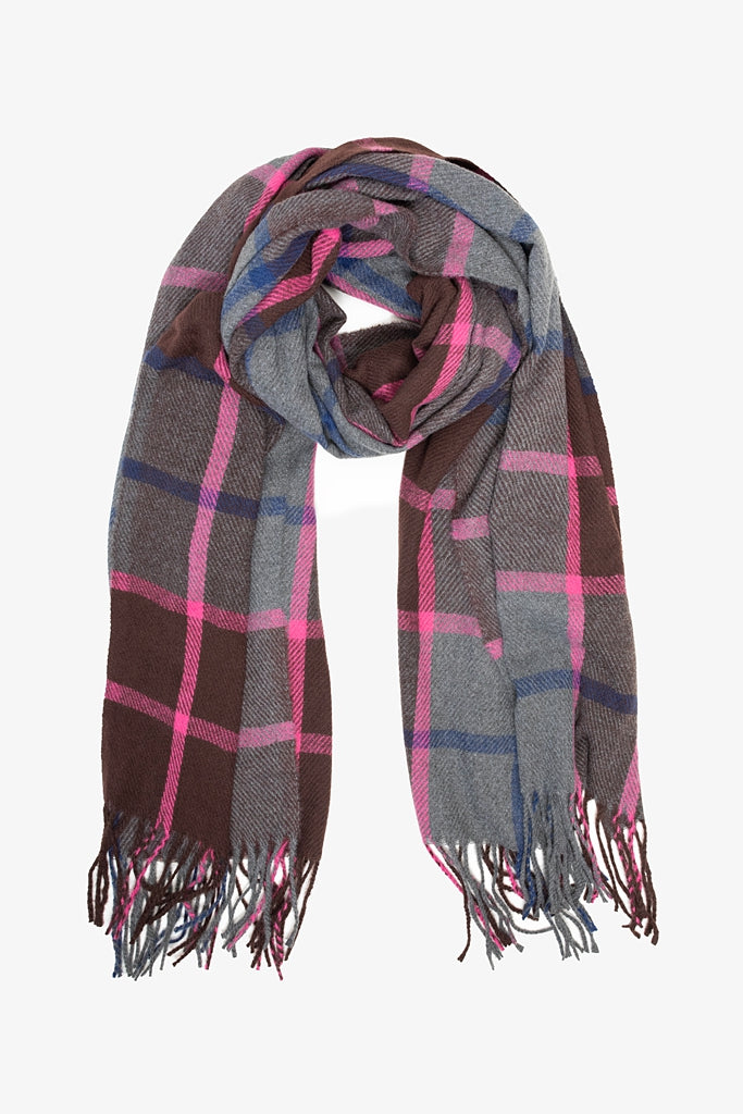 Scarf | Chocolate Plaid - Pink & Blue