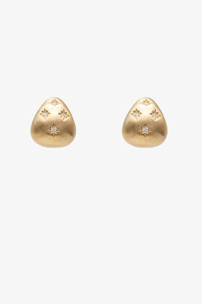 Front Set Teardrop Earring | Gold