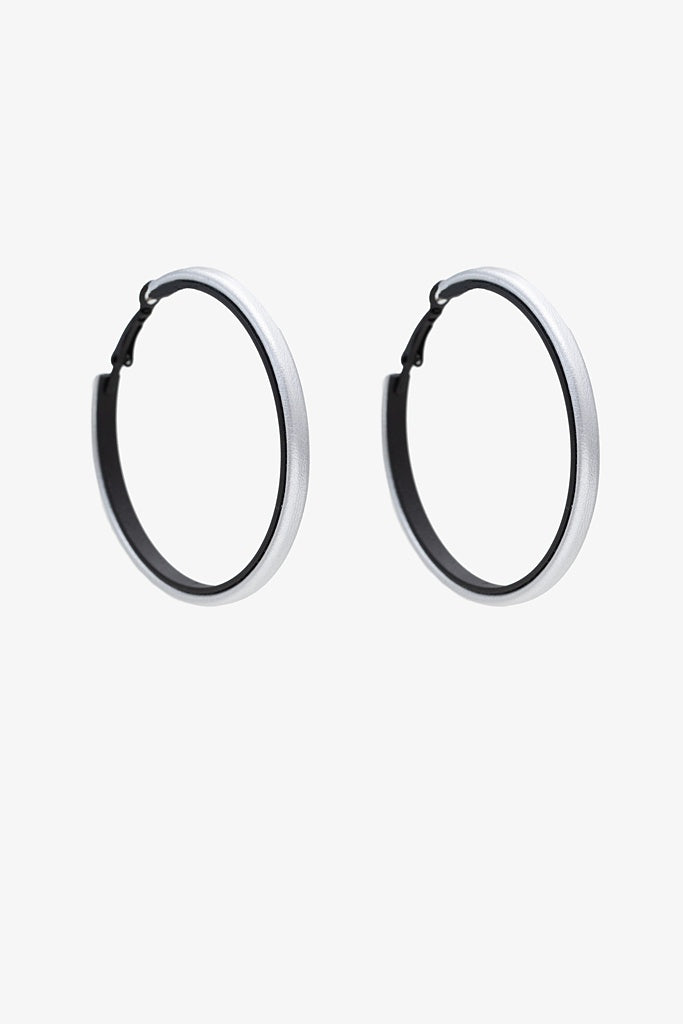 Antler | Matt Silver Hoop Earrings