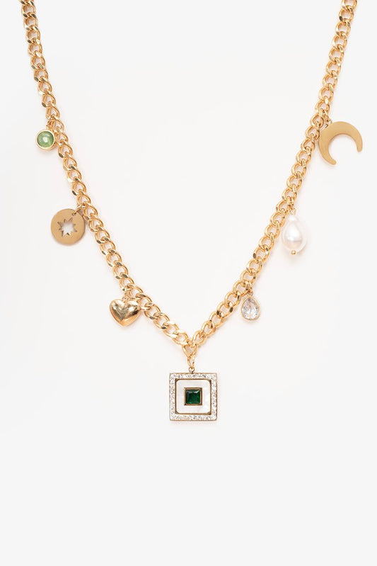 Heart & Pearl Charm | Necklace