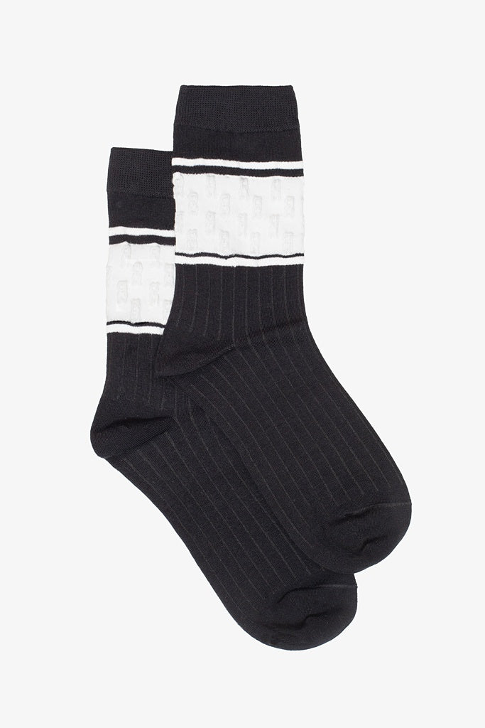Antler | Black & White Band Sock