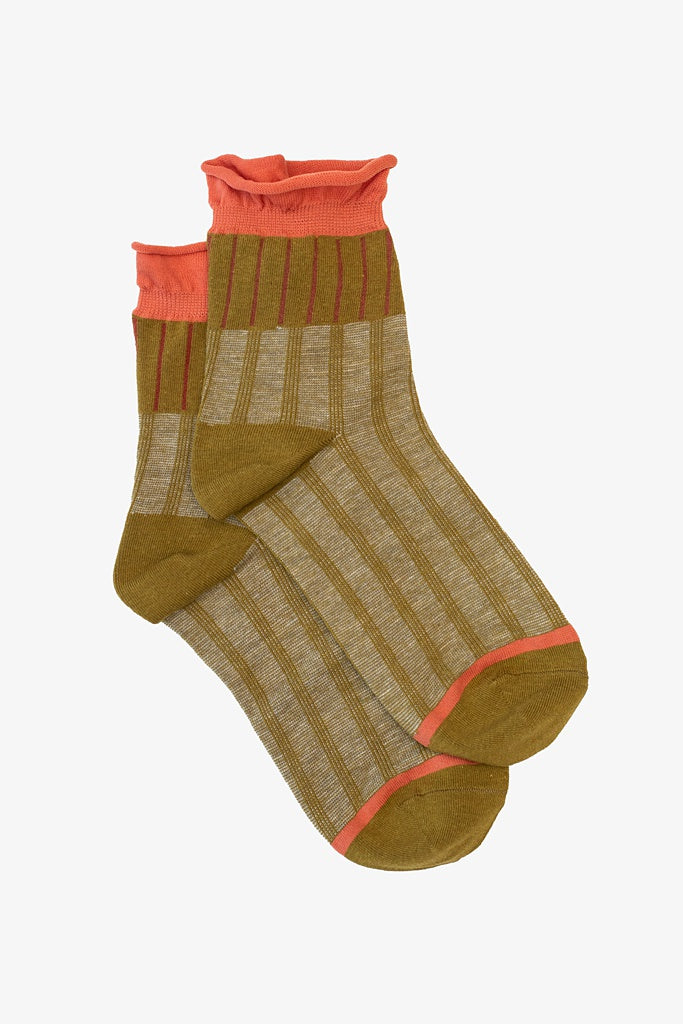 Frill Top Sock | Olive