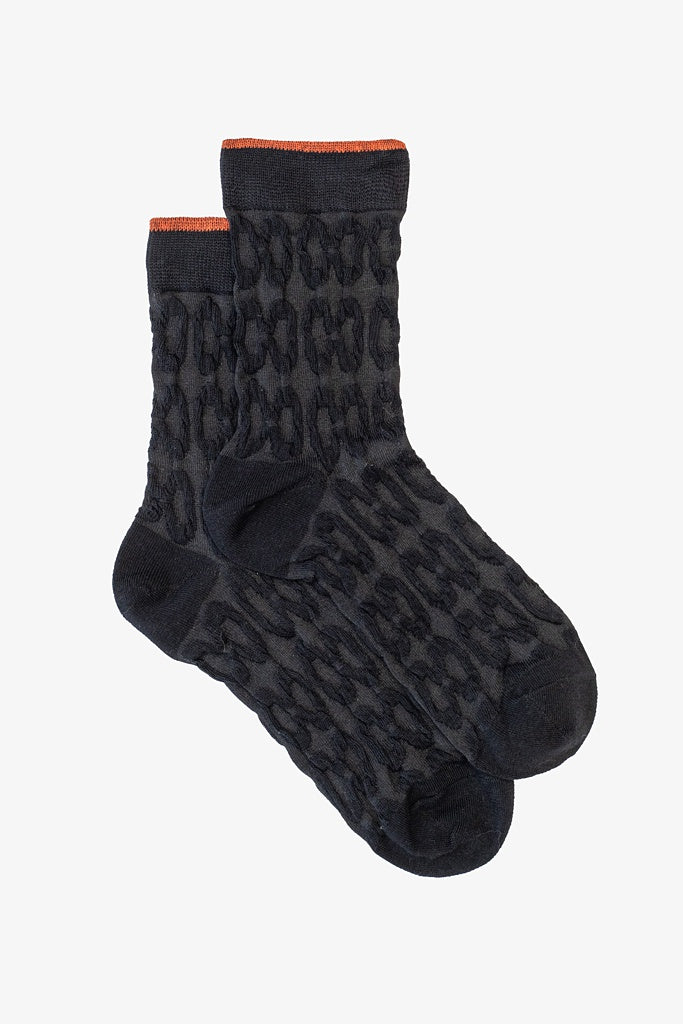 Antler | Rust Top Black Sock
