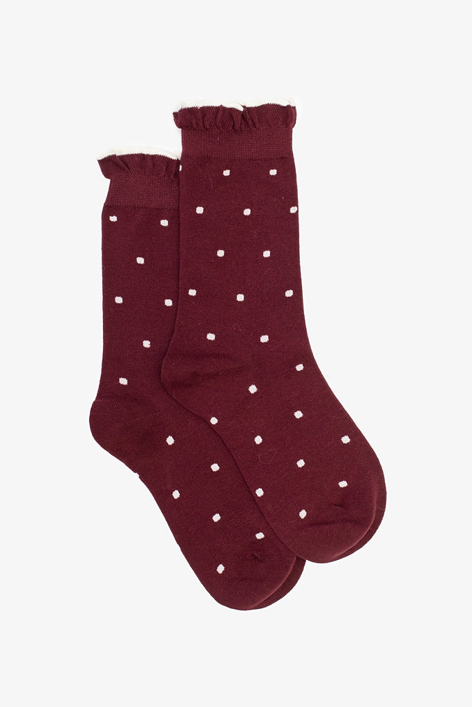 Sock | Merlot Ruffle Spot