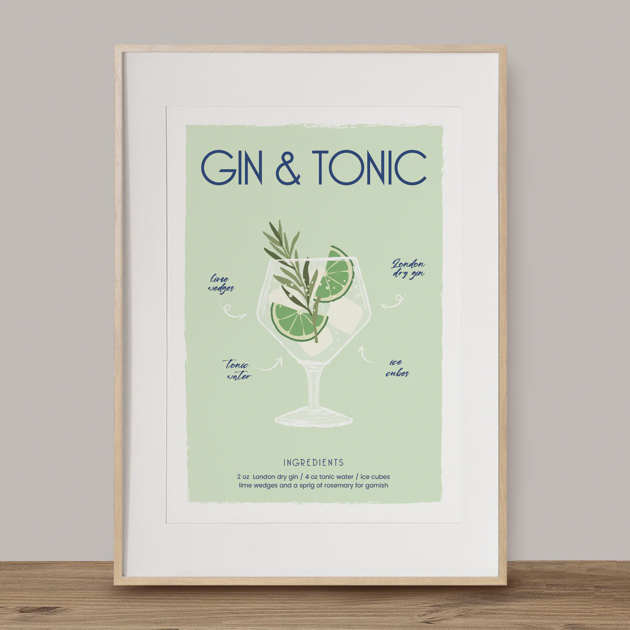 Ink Bomb Art Print | Cocktail - Gin & Tonic