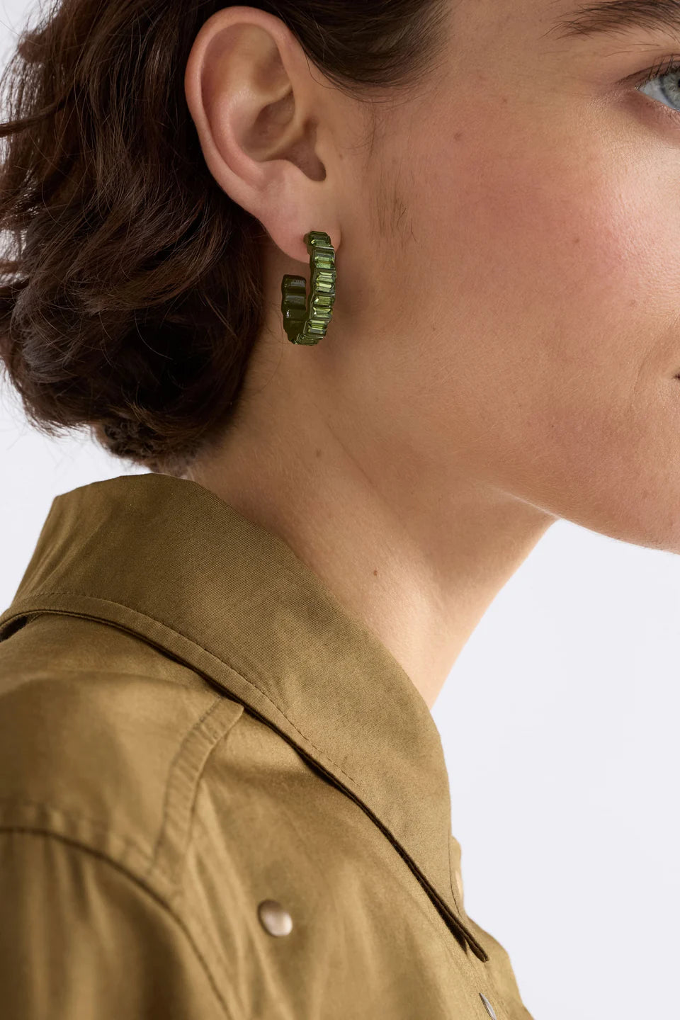 Jolle Hoop Earring | Dark Olive