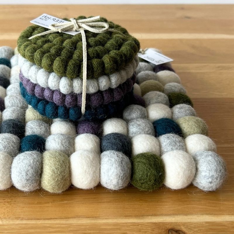 Felt Ball Coasters | 4pk