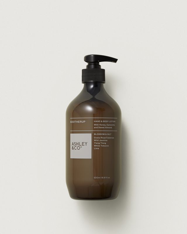 Ashley & Co Sootherup hand and body lotion 500ml, Blossom & Gilt scent