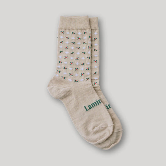 Lamington | Christmas Merino Crew Sock - Holly