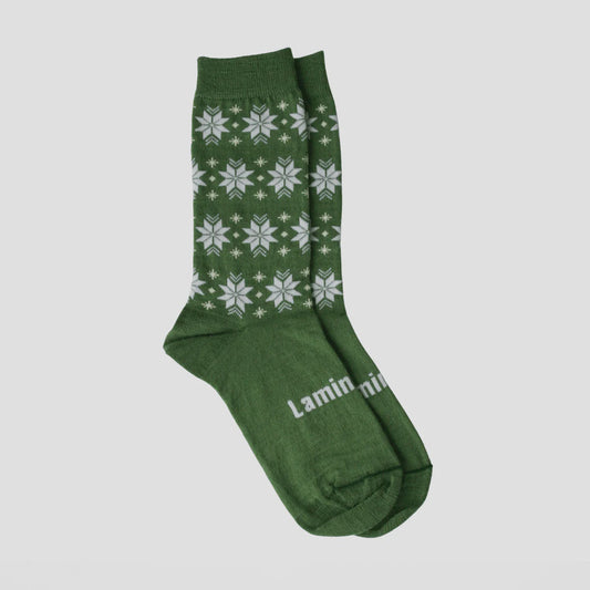 Lamington | Christmas Merino Crew Sock - Blizzard