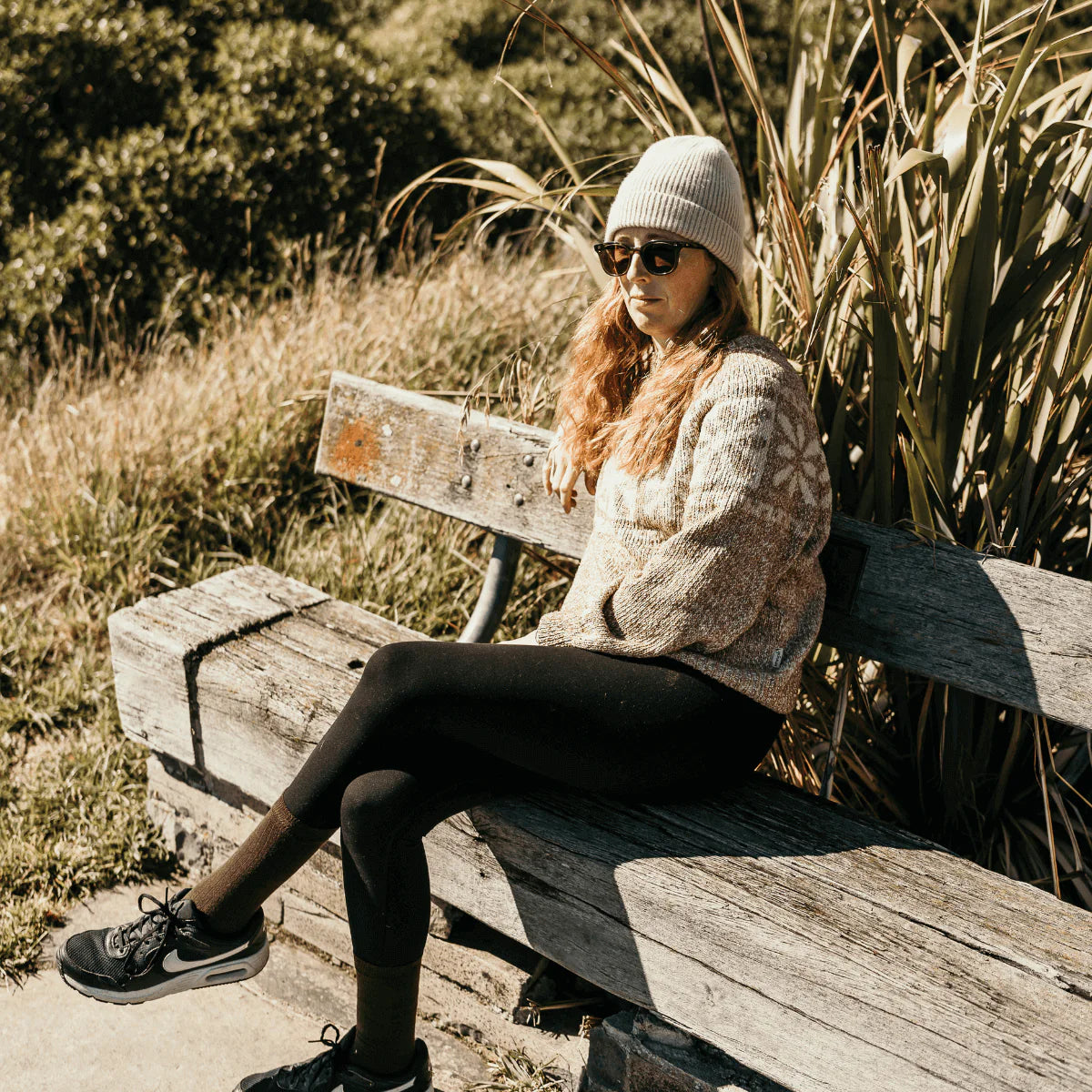 Woman Merino Wool Crew Socks | Cacao