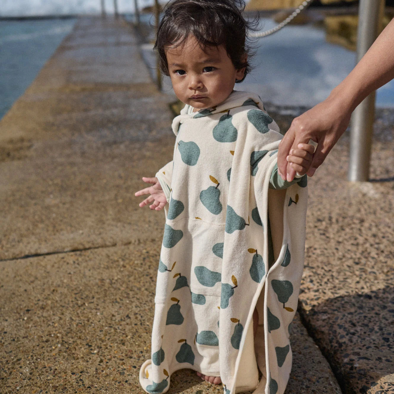 Poncho Hooded Towel | Pear Print