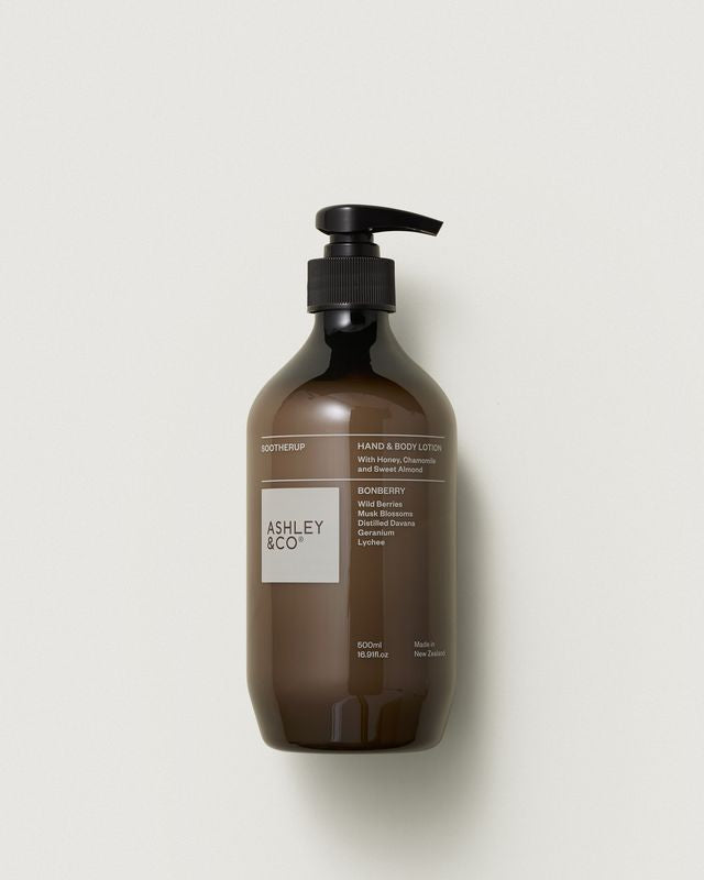 Ashley & Co Sootherup hand and body lotion 500ml, Bonberry scent