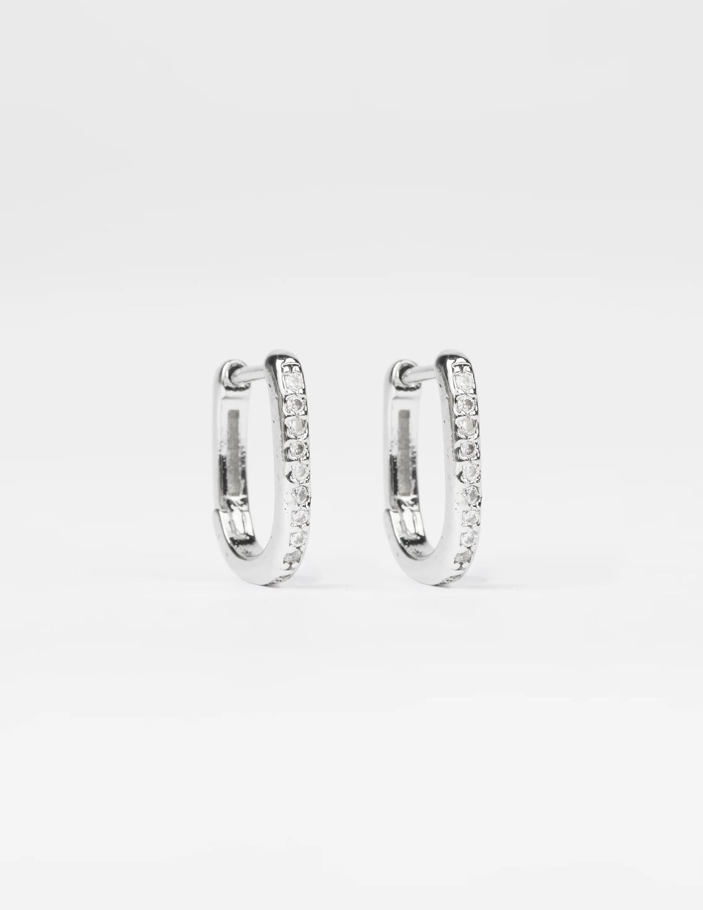 Square Hoop Crystal Earrings