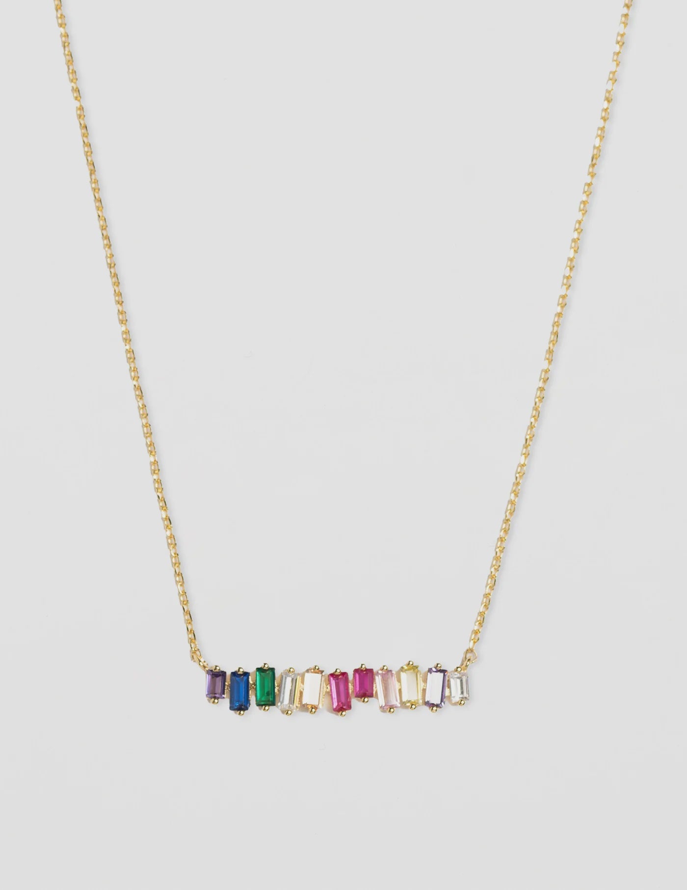 Gold Rainbow Crystals Necklace
