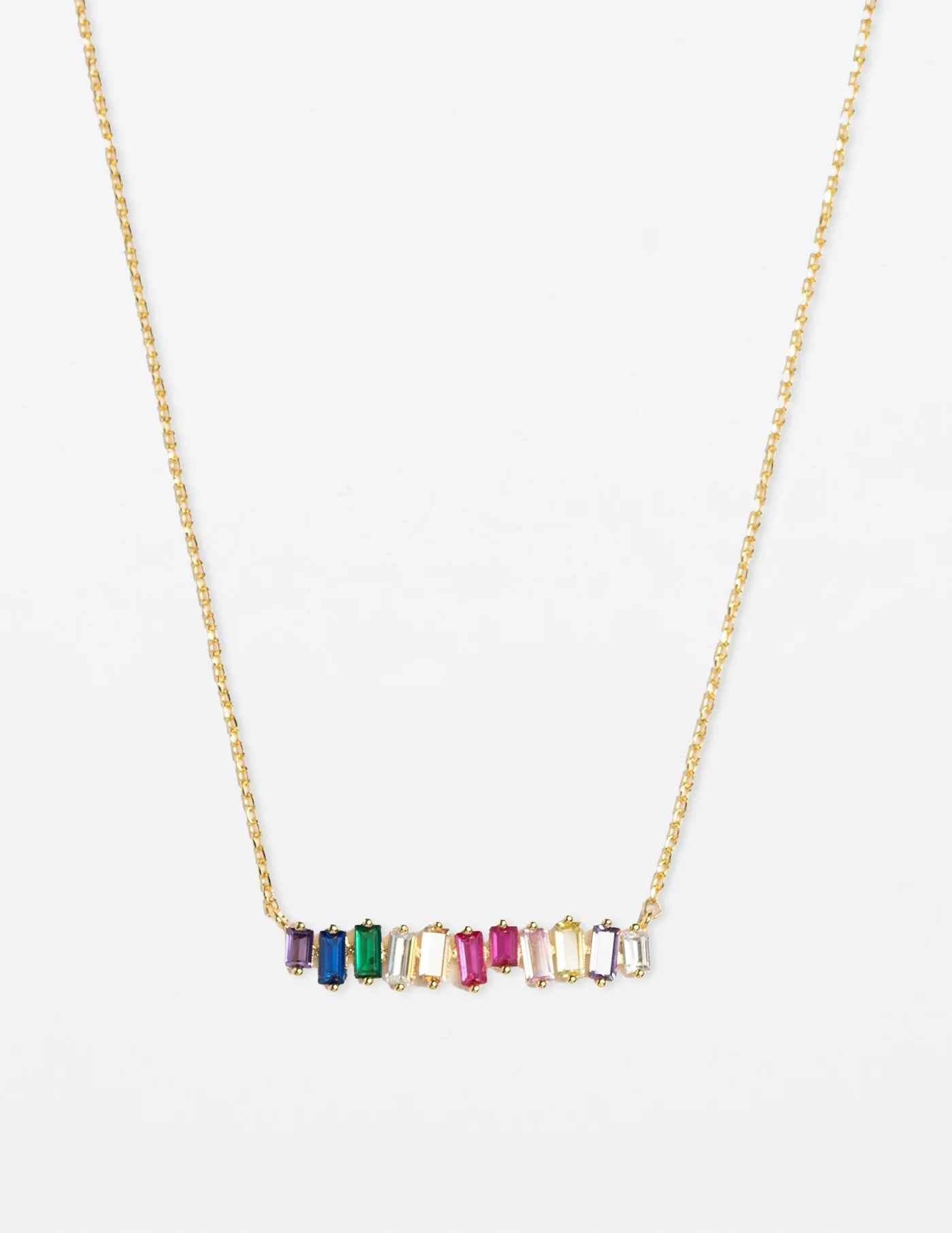 Gold Rainbow Crystals Necklace
