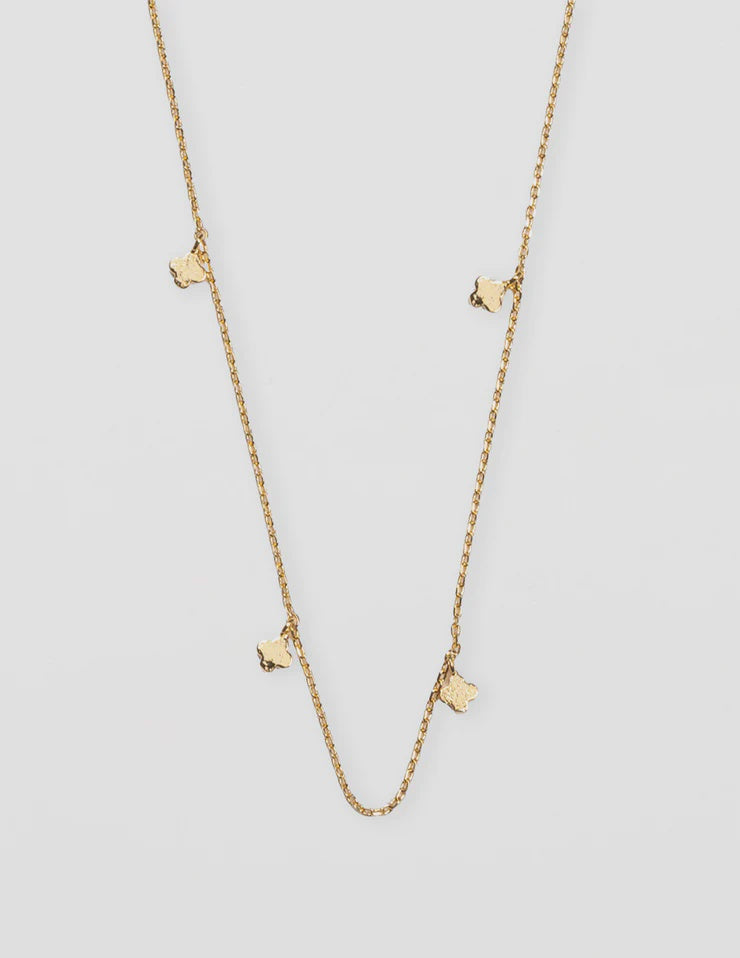 Stella + Gemma | Gold Chain w Solid Flowers Necklace