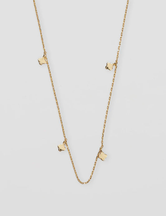 Stella + Gemma | Gold Chain w Solid Flowers Necklace