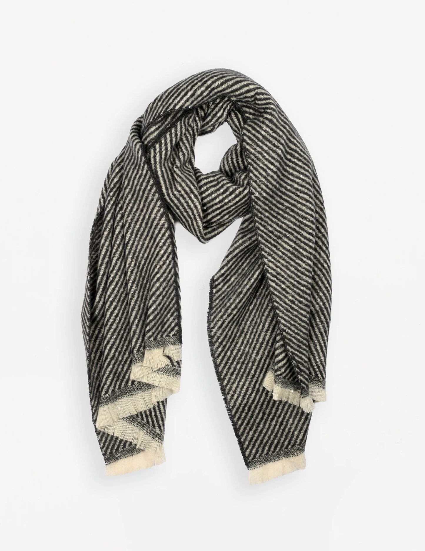 Scarf | Black and Grey Stripes
