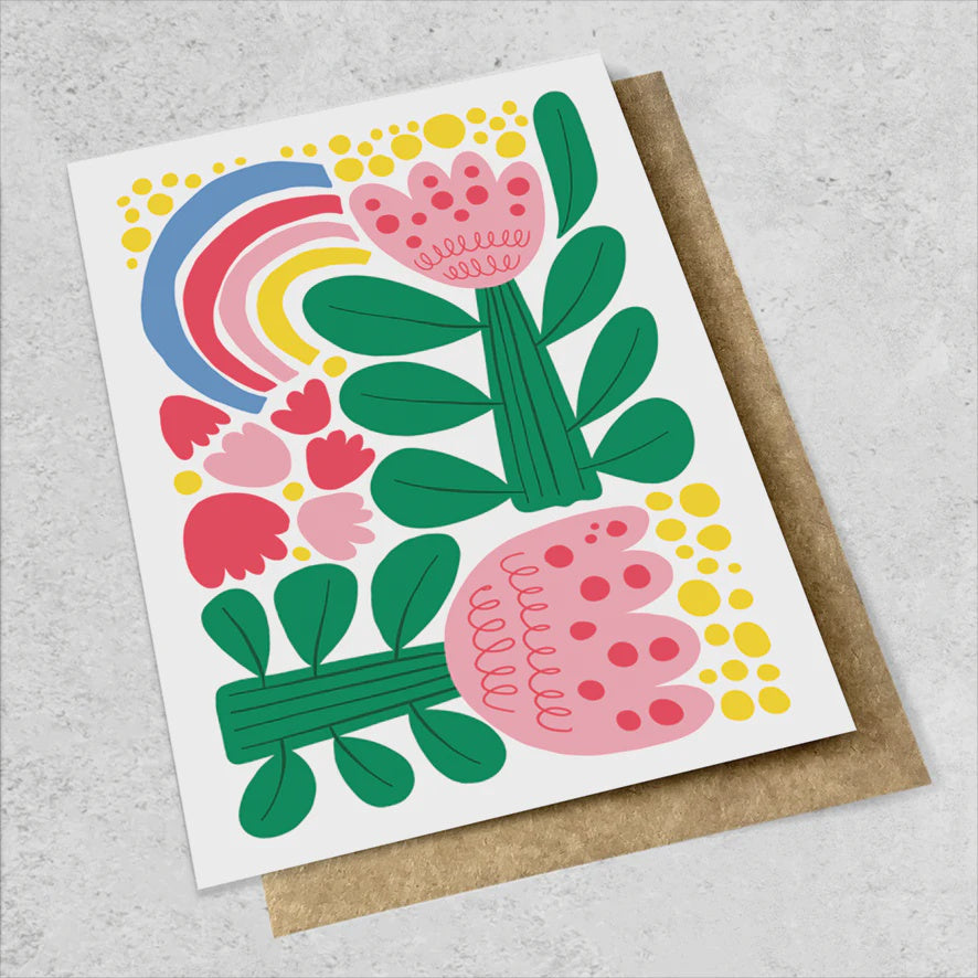 Rainbow Flowers | Large Luxe Card