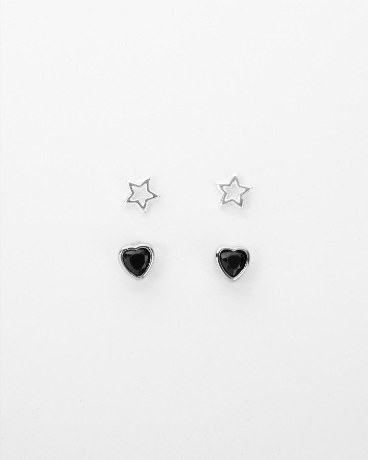 Set of 2 Stars and Hearts Earrings