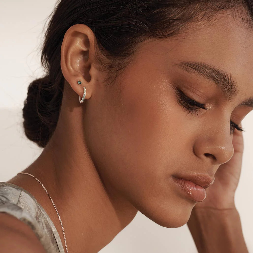 Green Quartz Studs | 3mm