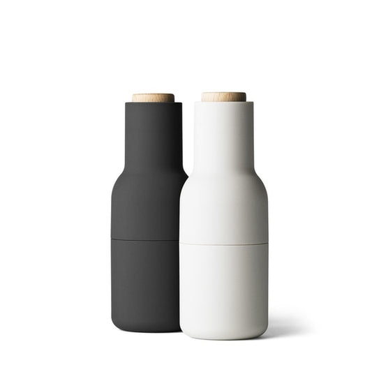Menu | Bottle Grinder Set - Ash & Carbon w Beech Lid - Found My Way Invercargill