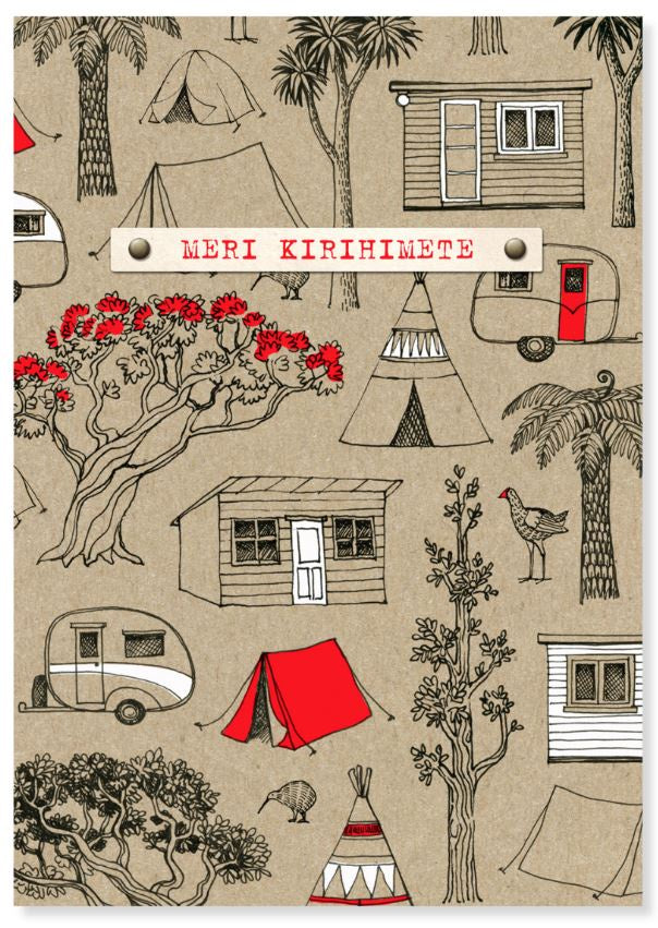 Card | Meri Kirihimete Summer Camping