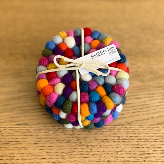 SHEEP-ish Design | Felt Ball Coasters - 4pk - Found My Way Invercargill