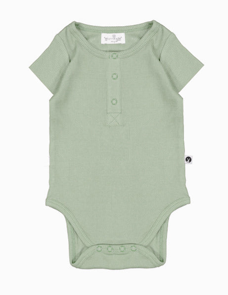 Burrow & Be | Henley Rib Short Sleeve Bodysuit - Found My Way Invercargill