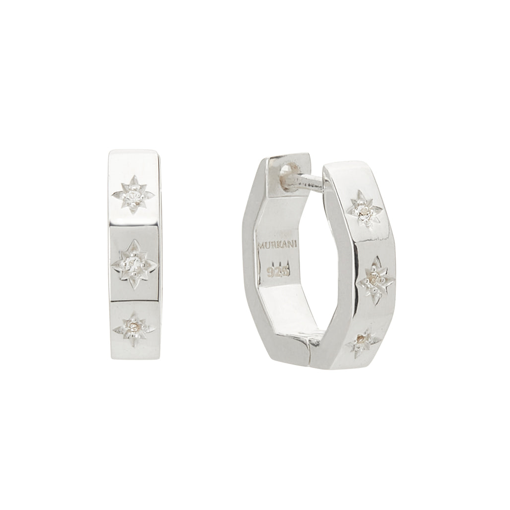 Murkani | Octagonal Huggies - White Topaz - Found My Way Invercargill