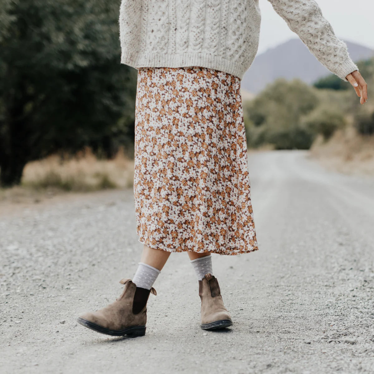 Woman Merino Roll Top Sock | Powder