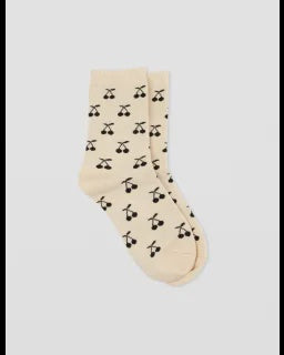 Stella + Gemma | Sock - White with Black Cherries