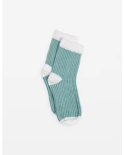 Socks | Crew Green Stripes & Pink Band