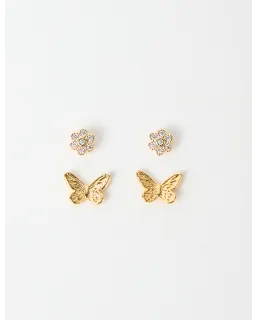 Set of 2 Flowers and Butterflies
