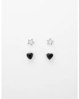 Set of 2 Stars and Hearts Earrings
