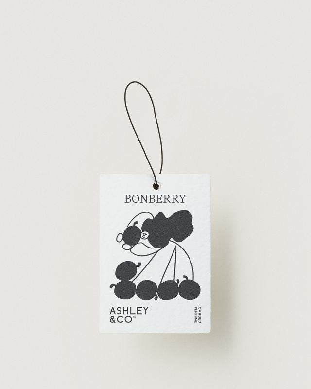Ashley & Co Carded Perfume in Bonberry, hanging scent card