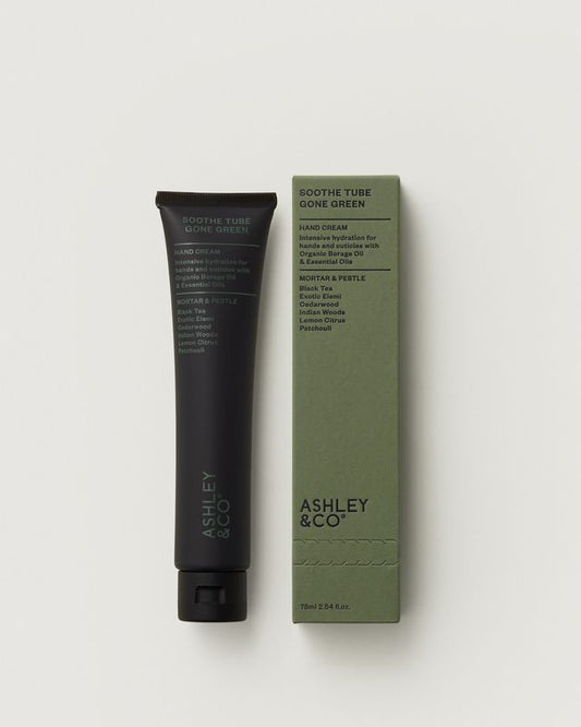 Ashley & Co Soothe Tube hand cream 75ml, Gone Green – Mortar & Pestle scent