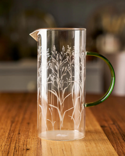 Haven Glass Serving Jug | Botanicals - Native Grass