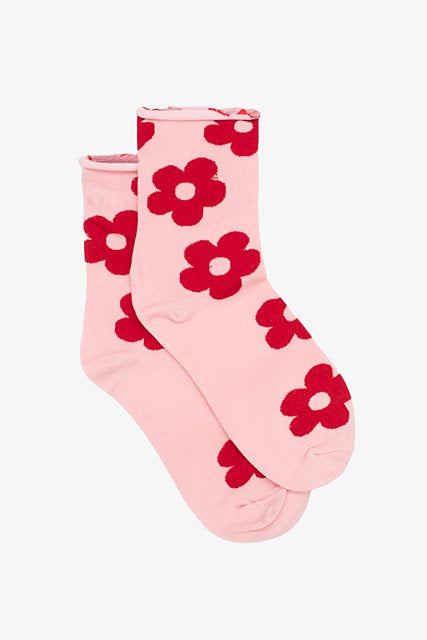 Red Daisy Sock