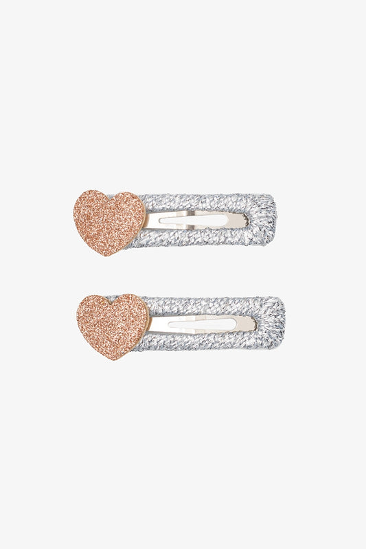 Pink Heart Clip Set | Bambino Hair