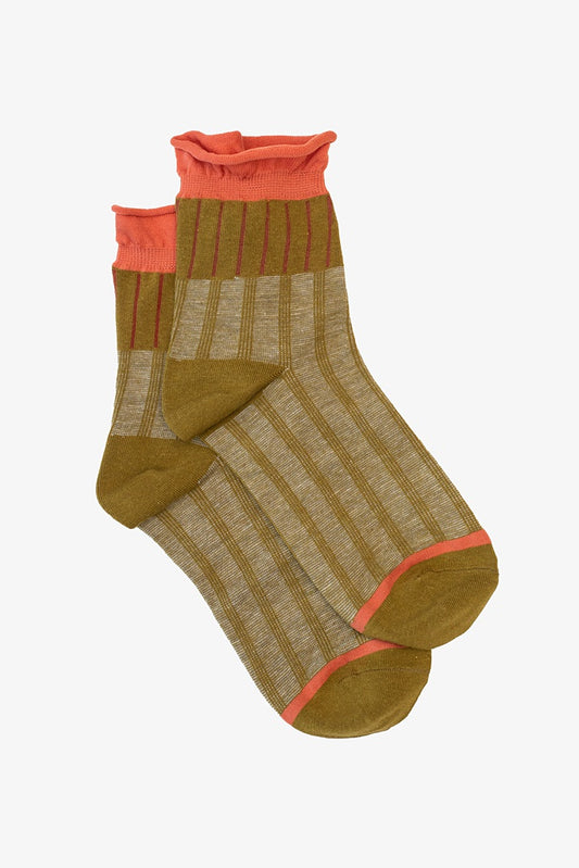 Frill Top Sock | Olive