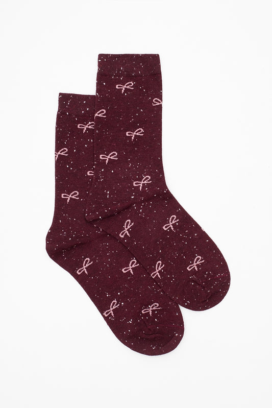 Sock | Merlot Bow