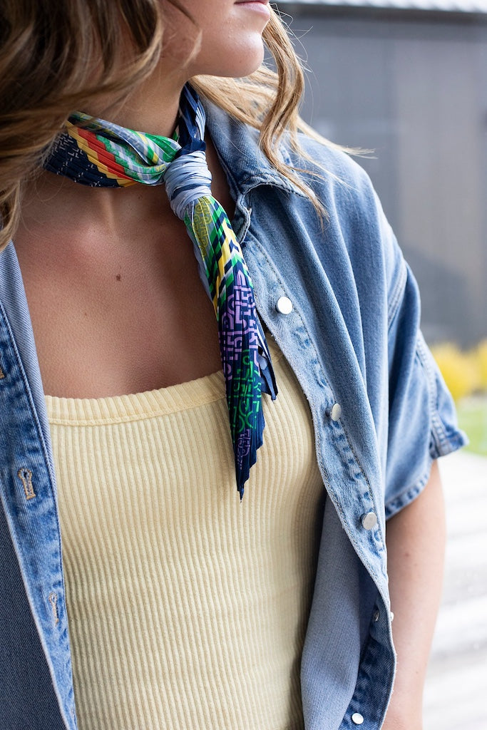 Neck Scarf | Mix Print Blue
