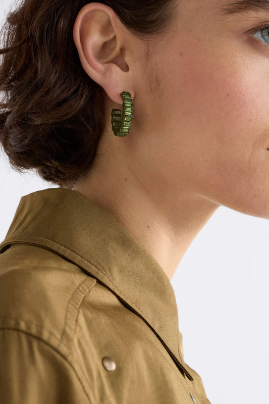 Jolle Hoop Earring | Dark Olive