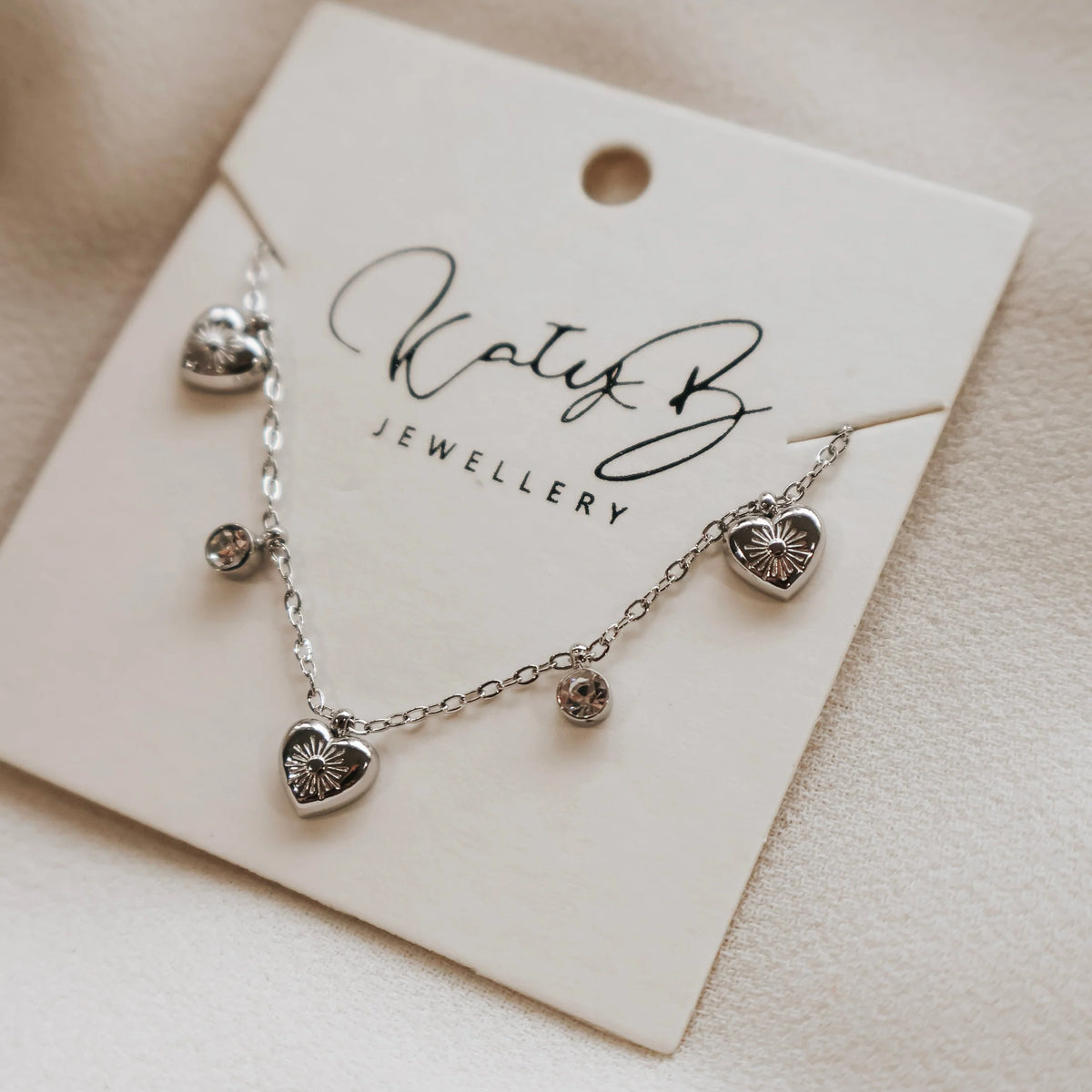 Heart and CZ Charm Bracelet